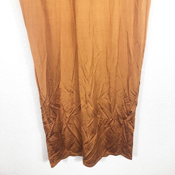 L'ACADEMIE Kemia Maxi Dress Small Brown Jersey Long Sleeve Wedding Revolve Chic - Picture 12 of 16